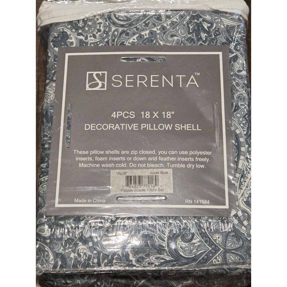 4-piece set of Serenta 18" x 18" Decorative Pillow Shells